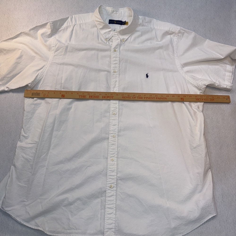Ralph Lauren Button Down Shirt Men's Whit 4XLT Short Sleeve Shirt - Picture 6 of 12